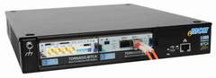 TORNADO-mMTCA� modular DSP mini system including TORNADO-AZ/FMC AMC-module with FMC-submodule and T/AX-DSFPX AMC-module with 10GbE SFP+ ports all installed into dual-slot MicroTCA� mini chassis with passive backplane